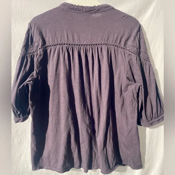 Sundance Brown/Violet Button-Up Blouse - Picture 8 of 8